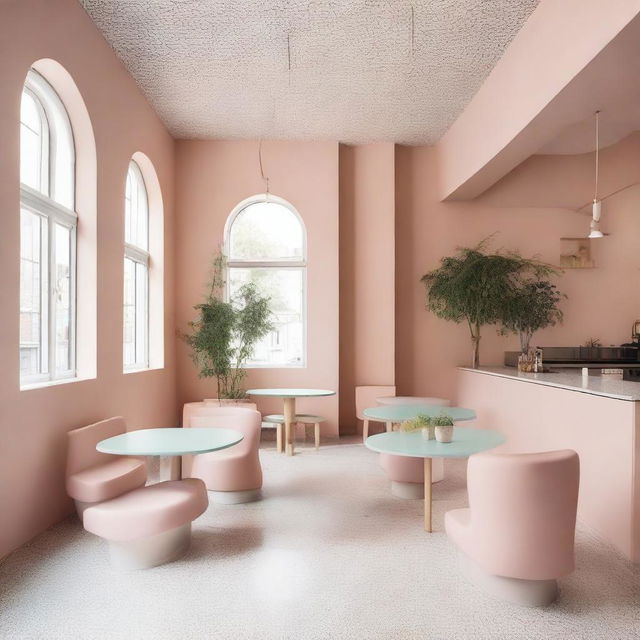 A beautifully designed café located in a 100-year-old house, featuring a Montessori-style children's play area