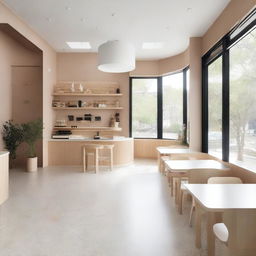 A beautifully designed café located in a 100-year-old house, featuring a Montessori-style children's play area