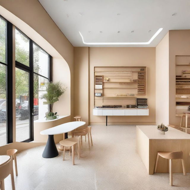 A beautifully designed café located in a 100-year-old house, featuring a Montessori-style children's play area