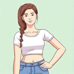 A teenage girl with macromastia, depicted in a respectful and dignified manner