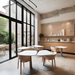 A beautifully designed café located in an old stone house with 4