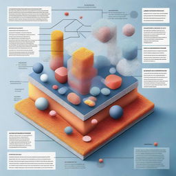 An intricate illustration of nano composite materials, showcasing their structure at a microscopic level