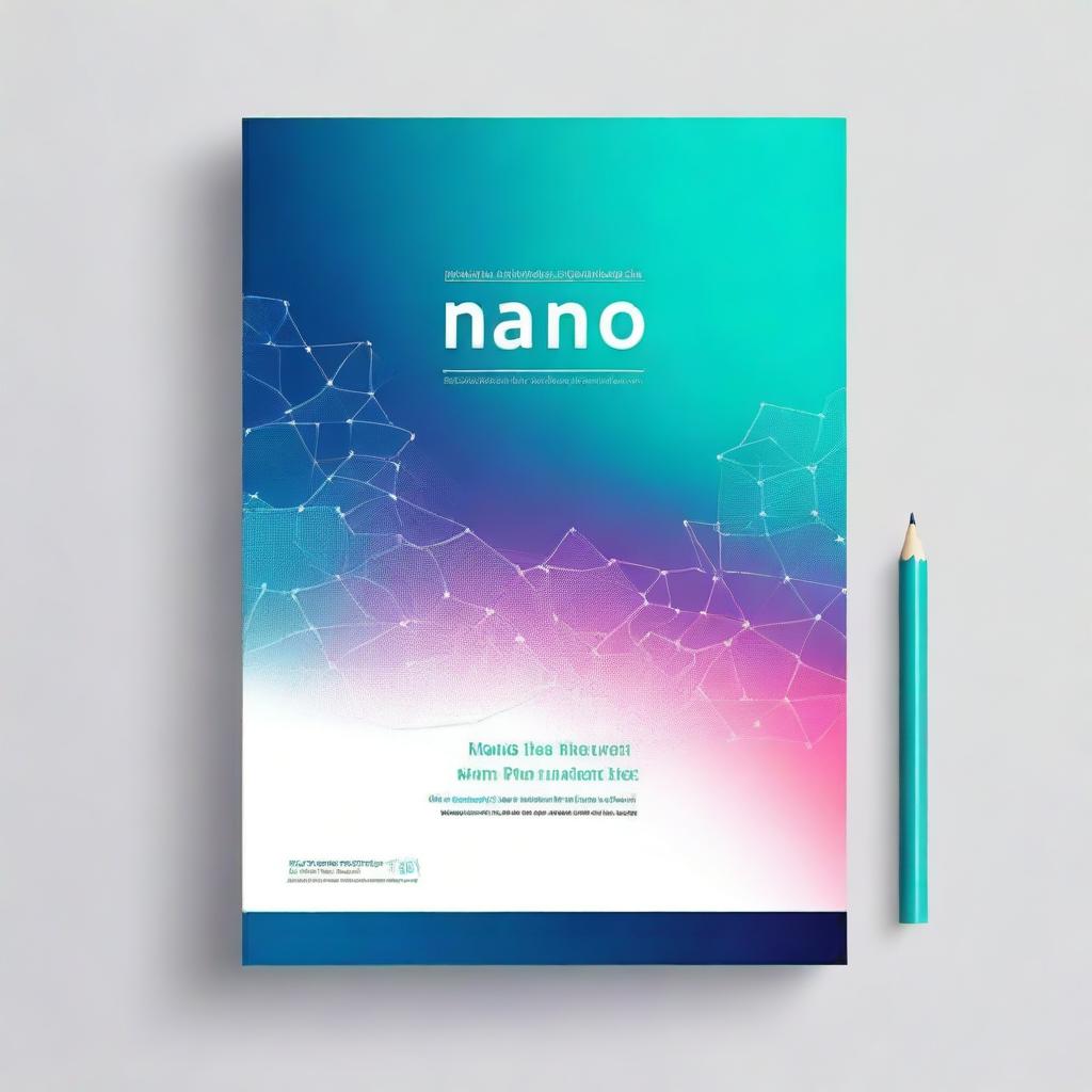 Create a cover page for a scientific document titled 'Nano Sheets with Nano Rods'