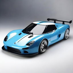 Design a Tamiya Raikiri GT with a color scheme of baby blue, white, and touches of black