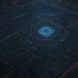 A dazzling texture map fusing elements of techno, intricate circuits, and sci-fi, accentuated by glowing graphic designs.