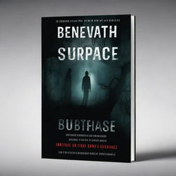 Create a mystery book cover with the title 'Beneath the Surface: Disturbing and Unexplained Mysteries'