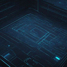 A 2D texture map featuring techno influences, intricately designed nano paths, all glowing brightly against a futuristic sci-fi screen backdrop.