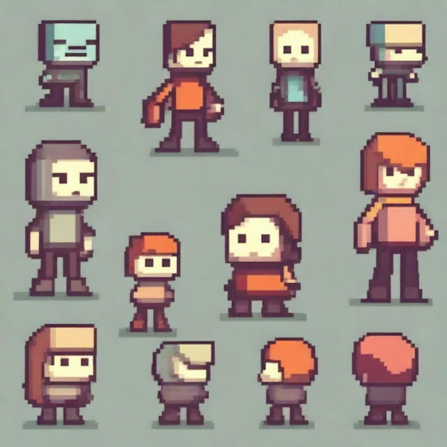 Create a non-human character in pixel art style for a 2D platformer video game