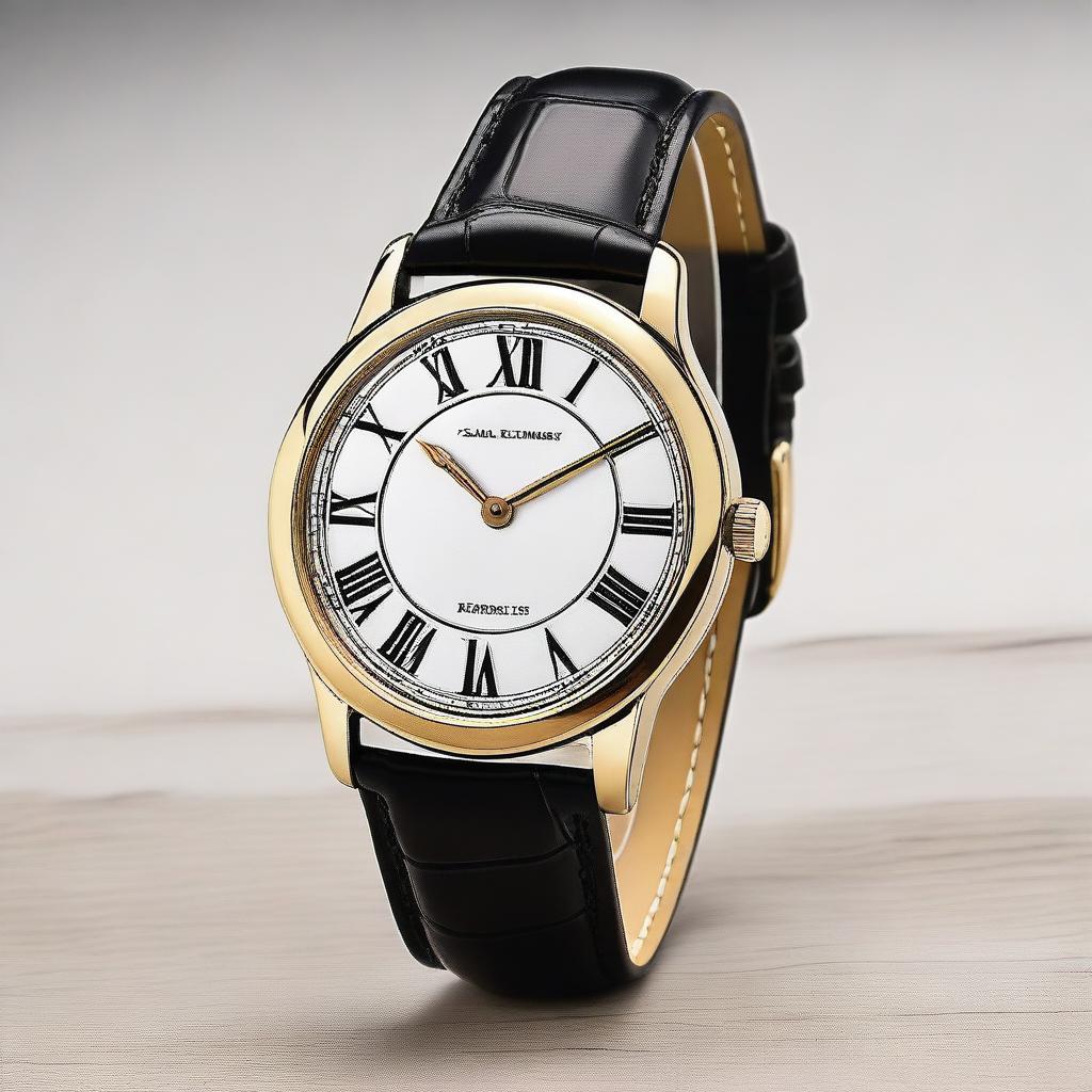 A high-quality image of an analog wristwatch featuring Roman numerals