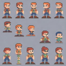 Create a non-human character in pixel art style for a 2D platformer video game, including its animations