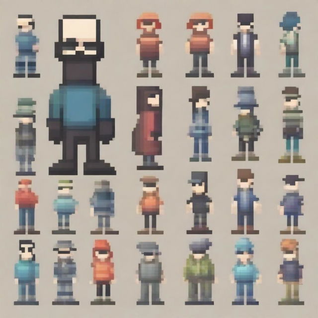 Create a non-human character in pixel art style for a 2D platformer video game, including its animations