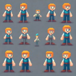 Create a non-human character in pixel art style for a 2D platformer video game, including its animations