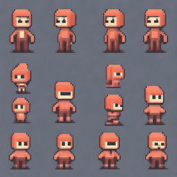 Create a simple, non-human character in pixel art style for a 2D platformer video game