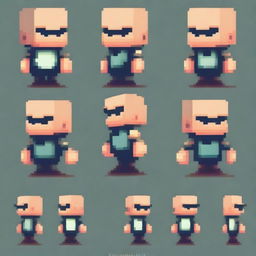 Create a simple, non-human character in pixel art style for a 2D platformer video game