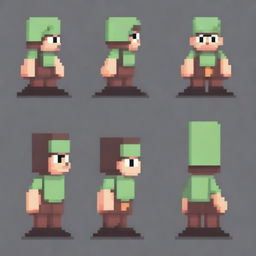 Create a simple, non-human character in pixel art style for a 2D platformer video game