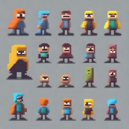 Create a simple, non-human character in pixel art style for a 2D platformer video game, resembling a monster