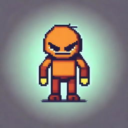 Create a simple, non-human character in pixel art style for a 2D platformer video game, resembling a monster