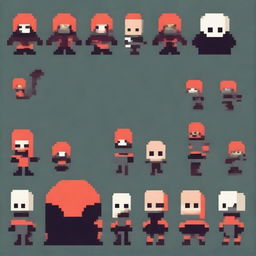 Create a very simple pixel art enemy character for a 2D platformer video game