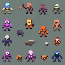 Create a very simple pixel art enemy character for a 2D platformer video game