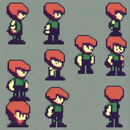 Create a very simple pixel art enemy character for a 2D platformer video game, designed in profile view