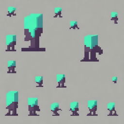 Create a very simple pixel art enemy character for a 2D platformer video game, designed in profile view