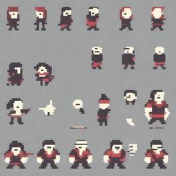 Create a very simple pixel art enemy character for a 2D platformer video game, designed in profile view