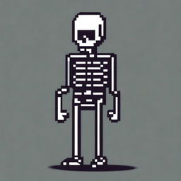 Create a very simple pixel art of a skeleton in profile view for a 2D video game