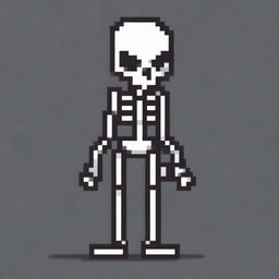 Create a very simple pixel art of a skeleton in profile view for a 2D video game