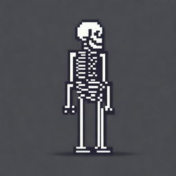 Create a very simple pixel art of a skeleton in profile view for a 2D video game