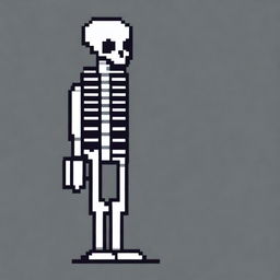 Create a very simple pixel art of a skeleton in profile view for a 2D video game