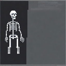 Create a very simple pixel art of a skeleton in profile view for a 2D video game