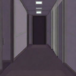 A pixel art depiction of a lost patient wandering through a dimly lit, eerie hospital corridor