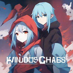 Create an anime video game cover for 'Kingdoms Of Chaos: Tales of Lost Kingdoms'