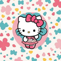 A classic Hello Kitty character, featuring her iconic bow and simple, cute design