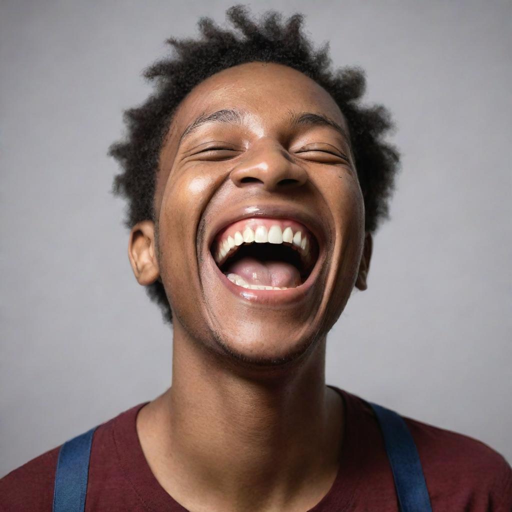 A person laughing heartily, visualized in PNG format