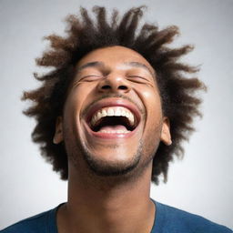 A person laughing heartily, visualized in PNG format