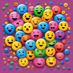 Create a vibrant and colorful poster featuring a variety of emojis and the text 'Wonderful on Wednesday'