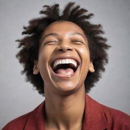 A person laughing heartily, visualized in PNG format