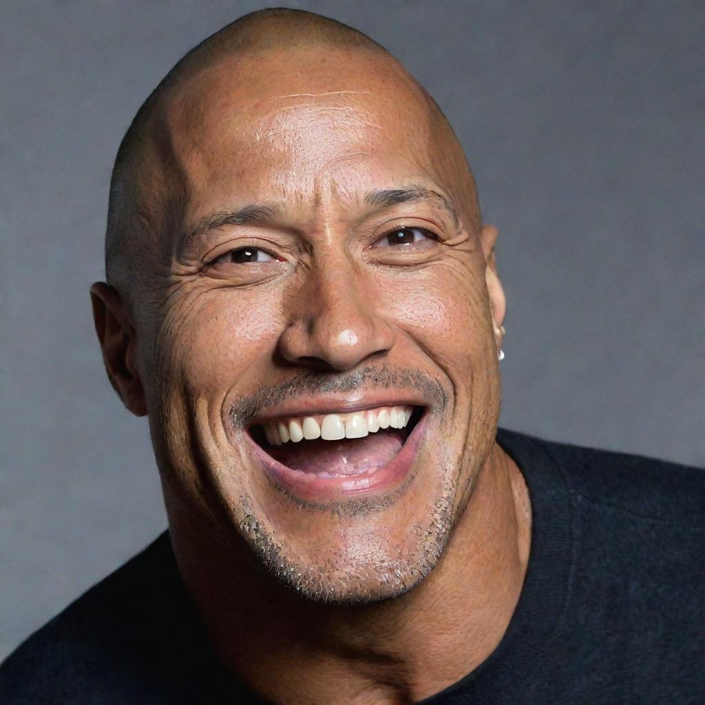 Dwayne 'The Rock' Johnson laughing heartily