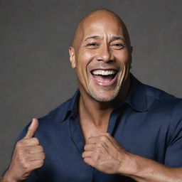 Dwayne 'The Rock' Johnson laughing heartily