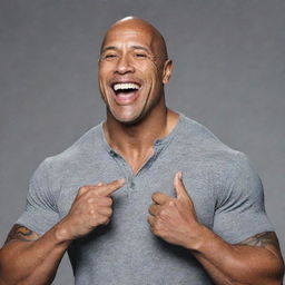 Dwayne 'The Rock' Johnson laughing heartily