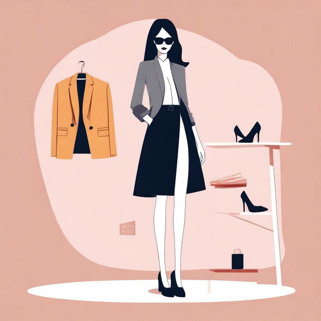 Create icons of stylish clothing, shoes, or a mannequin wearing fashionable outfits