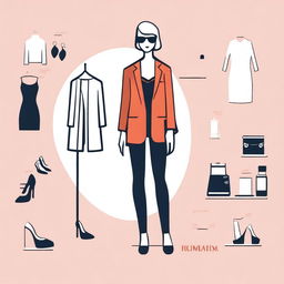 Create icons of stylish clothing, shoes, or a mannequin wearing fashionable outfits