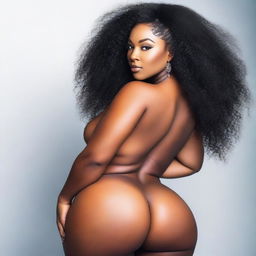 A stunningly beautiful black woman with a big butt, showcasing her gorgeous features