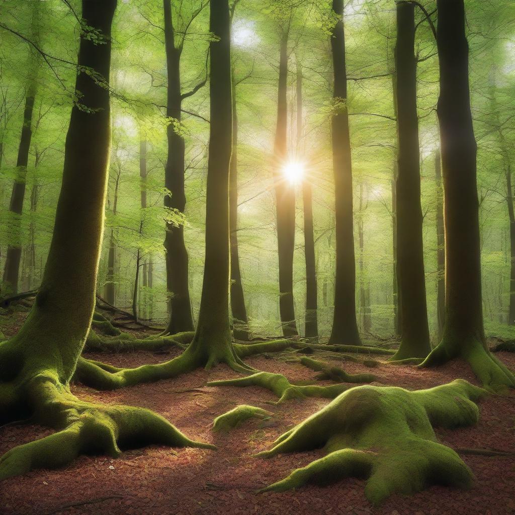 A high-definition image of a dense forest