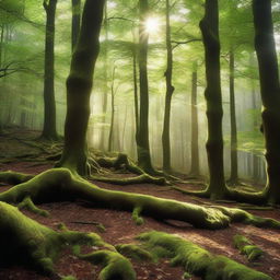 A high-definition image of a dense forest