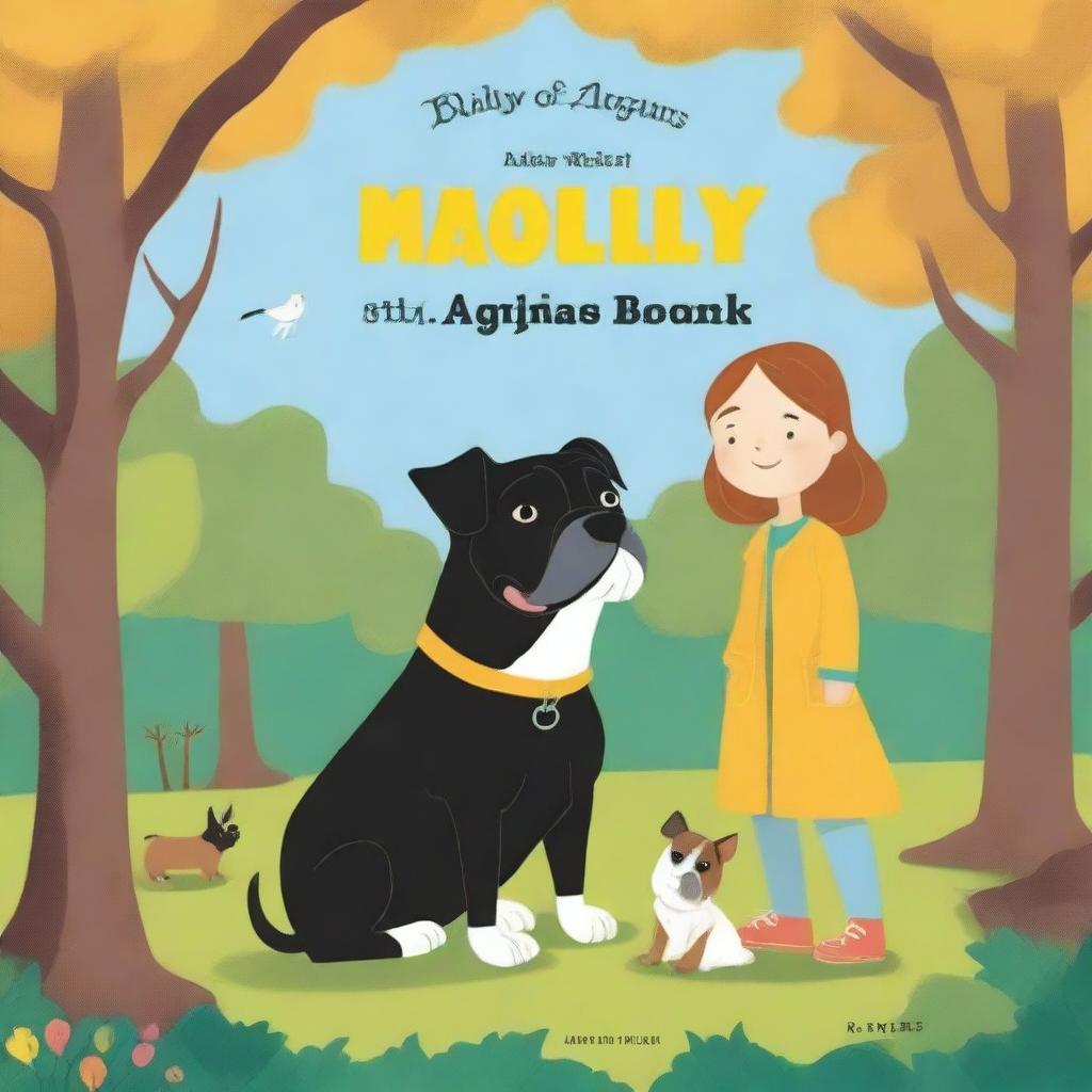 A captivating book cover for a children's book titled 'Molly and Argus: Mystery of Barkster Park