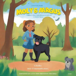 A captivating book cover for a children's book titled 'Molly and Argus: Mystery of Barkster Park