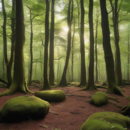 A high-definition image of a dense forest