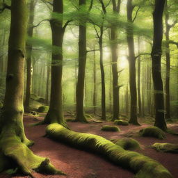 A high-definition image of a dense forest